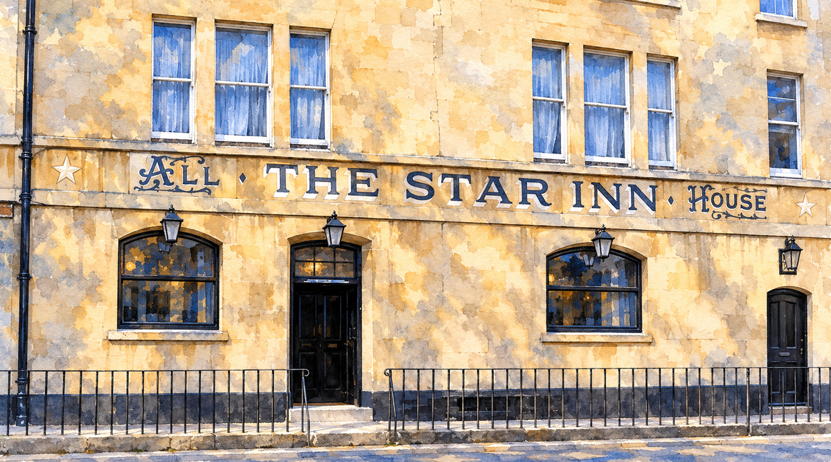 Watercolour of The Star Inn on the Paragon, Bath