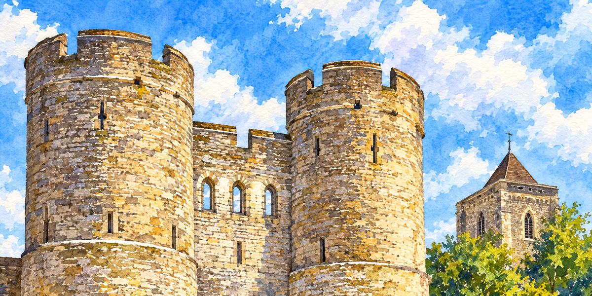Westgate Towers and St Peter's Church, Canterbury