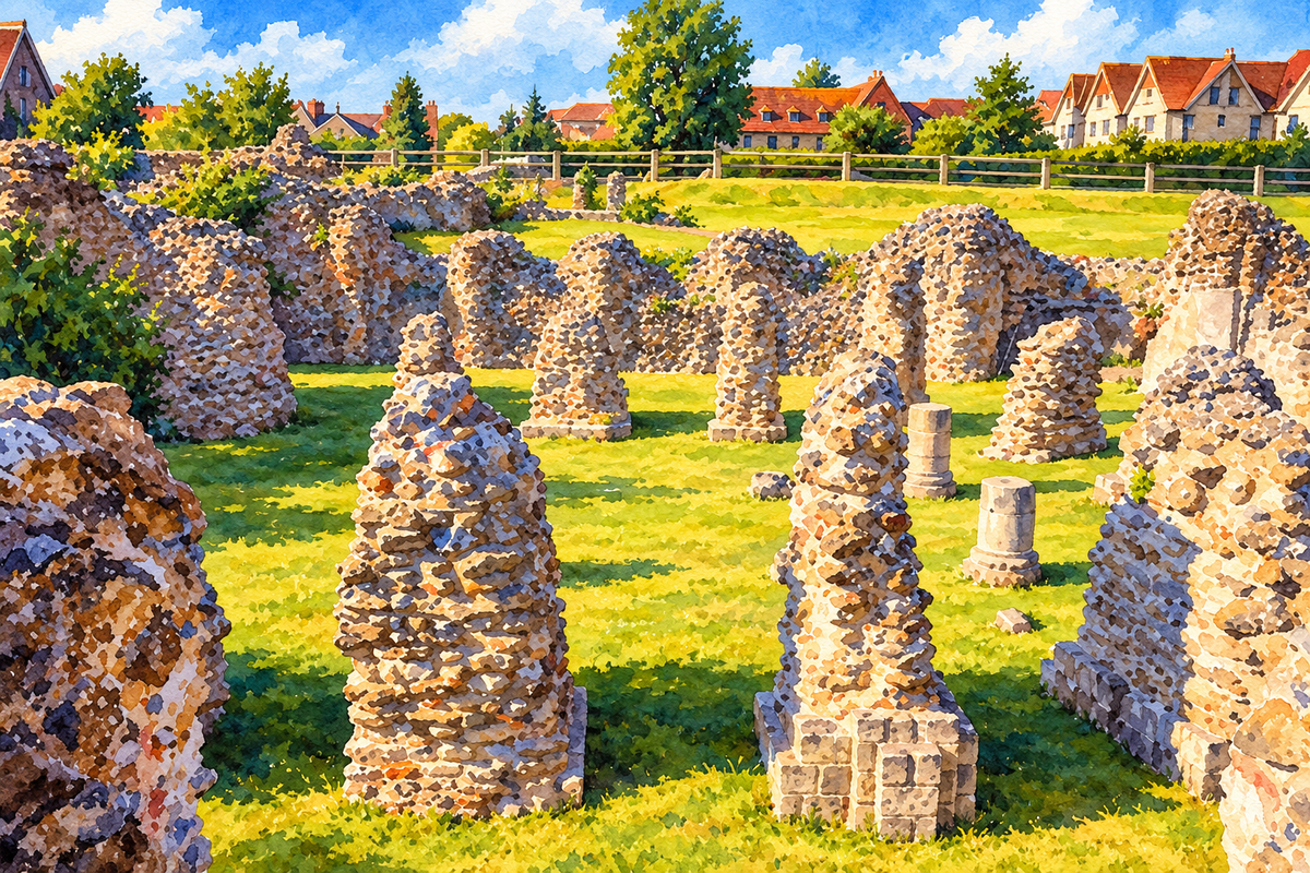 Surviving ruins at St Augustine's Abbey, Canterbury