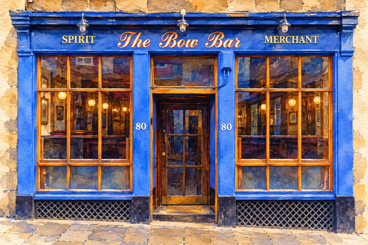Watercolour of The Bow Bar on West Bow