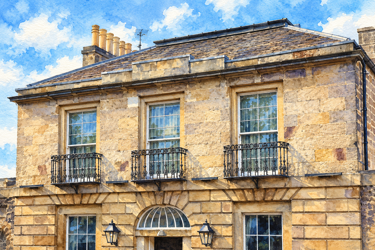 Watercolour of The Raeburn on Raeburn Place